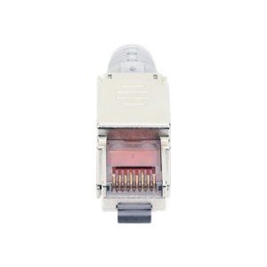 Intellinet Modular Plug Cat6a 10G Shielded Toolless RJ45 Modular Field Termination Plug with Pull-ring Release, For Easy and Quick High-quality Cable Assembly in the Field, STP, for Solid & Stranded Wire, Gold-plated Contacts, Metal Housing - Netzwerkansc