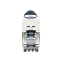 Intellinet Modular Plug Cat6a 10G Shielded Toolless RJ45 Modular Field Termination Plug with Pull-ring Release, For Easy and Quick High-quality Cable Assembly in the Field, STP, for Solid & Stranded Wire, Gold-plated Contacts, Metal Housing - Netzwerkansc