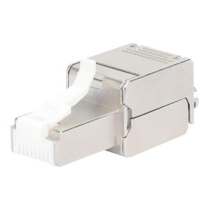 IC Intracom Intellinet Modular Plug Cat6a 10G Shielded Toolless RJ45 Modular Field Termination Plug, For Easy and Quick High-quality Cable Assembly in the Field, STP, for Solid & Stranded Wire, Gold-plated Contacts, Metal Housing