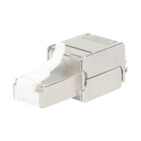 IC Intracom Intellinet Modular Plug Cat6a 10G Shielded Toolless RJ45 Modular Field Termination Plug, For Easy and Quick High-quality Cable Assembly in the Field, STP, for Solid & Stranded Wire, Gold-plated Contacts, Metal Housing