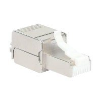 IC Intracom Intellinet Modular Plug Cat6a 10G Shielded Toolless RJ45 Modular Field Termination Plug, For Easy and Quick High-quality Cable Assembly in the Field, STP, for Solid & Stranded Wire, Gold-plated Contacts, Metal Housing