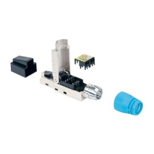 Intellinet Cat8.1 40G Shielded Toolless RJ45 Modular Field Termination Plug, For Easy and Quick High-quality Cable Assembly, Ideal for Data Centers, STP, for Solid & Stranded Wire, Gold-plated Contacts, Metal Housing