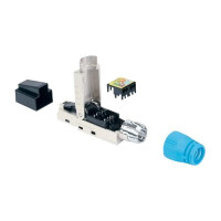 Intellinet Cat8.1 40G Shielded Toolless RJ45 Modular Field Termination Plug, For Easy and Quick High-quality Cable Assembly, Ideal for Data Centers, STP, for Solid & Stranded Wire, Gold-plated Contacts, Metal Housing