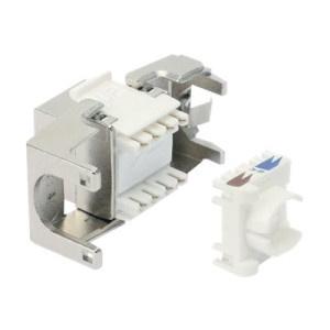 Intellinet Cat8.1 40G Shielded Toolless Keystone Jack, For Easy and Quick Snap-in Deployment, Ideal for Data Centers, STP, for Solid & Stranded Wire, Gold-plated Contacts, Metal Housing - Netzwerkanschluss - RJ-45 (W) - STP - CAT 8.1 - IEEE 802.3bt - Keys