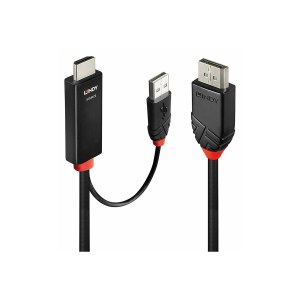 Lindy Adapter cable - USB, HDMI male to DisplayPort male