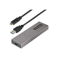 StarTech.com USB-C 10Gbps to M.2 NVMe or M.2 SATA SSD Enclosure, Tool-free M.2 PCIe/SATA NGFF SSD Enclosure, Portable Aluminum Case, USB Type-C & USB-A Host Cables, For 2230/2242/2260/2280