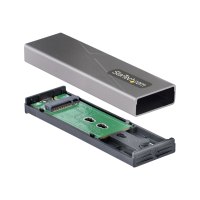 StarTech.com USB-C 10Gbps to M.2 NVMe or M.2 SATA SSD Enclosure, Tool-free M.2 PCIe/SATA NGFF SSD Enclosure, Portable Aluminum Case, USB Type-C & USB-A Host Cables, For 2230/2242/2260/2280