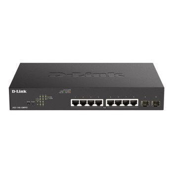 D-Link 10-Port Layer2 PoE+ Gigabit Smart Switch8x 10/100/1000Mbit/s TP RJ-45 PoE Port - Interruttore - Vetroresina (lwl)