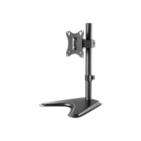 Manhattan TV & Monitor Mount, Desk, Tilt/Swivel/Rotation, 1 screen, Screen Sizes: 10-27", Black, Stand Assembly, VESA 75x75 to 100x100mm, Max 7kg, Lifetime Warranty - Aufstellung - für LCD-Display - Stahl - Schwarz - Bildschirmgröße: 43.2-68.6 cm (17"-27"