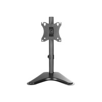 Manhattan TV & Monitor Mount, Desk, Tilt/Swivel/Rotation, 1 screen, Screen Sizes: 10-27", Black, Stand Assembly, VESA 75x75 to 100x100mm, Max 7kg, Lifetime Warranty - Aufstellung - für LCD-Display - Stahl - Schwarz - Bildschirmgröße: 43.2-68.6 cm (17"-27"