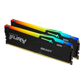 Kingston FURY Beast RGB - DDR5 - Kit - 16 GB: 2 x 8 GB - DIMM 288-PIN - 5600 MHz / PC5-44800 - CL40 - 1.25 V - ungepuffert - on-die ECC