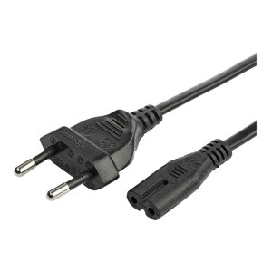 StarTech.com 2m (6ft) Laptop Power Cord, EU Plug to C7, 2.5A 250V, 18AWG, Notebook / Laptop Replacement AC Power Cord, Printer/Power Brick Cord, Europlug to IEC 60320 C7 - Laptop Charger Cable, Black (752E-2M-POWER-LEAD)