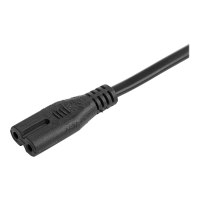 StarTech.com 2m (6ft) Laptop Power Cord, EU Plug to C7, 2.5A 250V, 18AWG, Notebook / Laptop Replacement AC Power Cord, Printer/Power Brick Cord, Europlug to IEC 60320 C7 - Laptop Charger Cable, Black (752E-2M-POWER-LEAD)