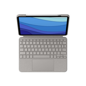 Logitech Combo Touch - Tastatur und Foliohülle - mit Trackpad - hintergrundbeleuchtet - Apple Smart connector - QWERTY - Spanisch - Sand - für Apple 11-inch iPad Pro (1. Generation, 2. Generation, 3. Generation)