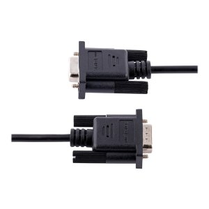 StarTech.com 3m RS232 Serial Null Modem Cable, Crossover Serial Cable w/Al-Mylar Shielding, DB9 Serial COM Port Cable Female to Male, Compatible w/DTE Devices - Tool-Less Design w/Thumbscrews, Black, F/M (9FMNM-3M-RS232-CABLE)