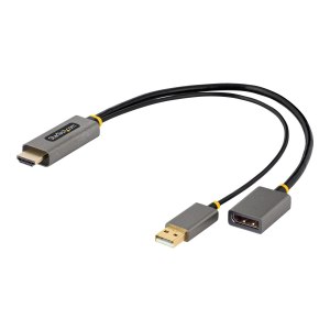 StarTech.com 1ft (30cm) HDMI to DisplayPort Adapter, Active 4K 60Hz HDMI Source to DP Monitor Adapter Cable, USB Bus Powered, HDMI 2.0 to DisplayPort Converter for Laptops/PC - Supports HDR and Ultrawide Displays (128-HDMI-DISPLAYPORT)