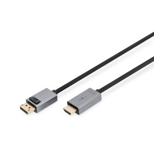 DIGITUS 4K DisplayPort Adapter Cable, DP - HDMI Type A