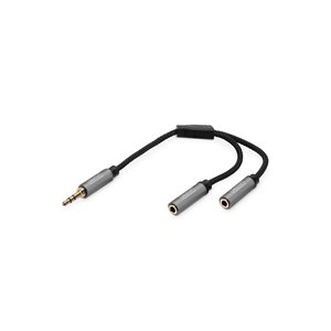 DIGITUS Audio Splitter, 3.5 mm jack to 2x 3.5 mm socket