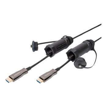 DIGITUS Ultra High Speed - HDMI-Kabel - HDMI Stecker zu HDMI Stecker - 20 m - Geschützter Hybridkupfer/Faseroptik - Schwarz - Active Optical Cable (AOC)