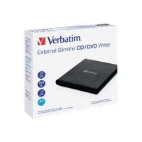 Verbatim Masterizzatore CD/DVD esterno Slimline - Nero - Vassoio - Orizzontale - Computer portatile - DVD±RW - USB 2.0