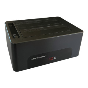 LC-Power LC-DOCK-U3-V - HDD-Dockingstation mit Netzanzeige, Ein/Aus-Schalter Schächte: 1 - 2,5" / 3,5" gemeinsam genutzt (6,4 cm/8,9 cm gemeinsam genutzt)