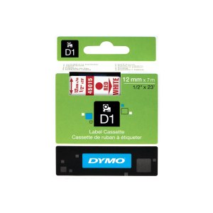 Dymo D1 Schriftband 12 mm x 7 m rot auf weiß 45015...