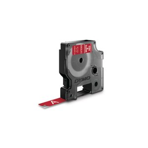 Dymo D1 Vinyl-Schriftband HP weiss/rot 12 mm x 3 m