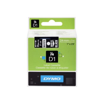 Dymo D1 - Self-adhesive - white on black