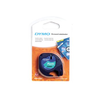 Dymo Etichette LT IN Plastica - Nero su verde - Poliestere - Belgio - DYMO - LetraTag 100T - LetraTag 100H - 1,2 cm