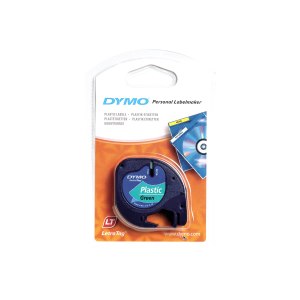 Dymo LetraTAG - Plastic - black on green