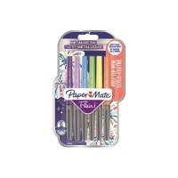 Paper Mate FLAIR Metallic - Filzstift - verschiedene Farben - 0.7 mm - Mittel (Packung mit 6)