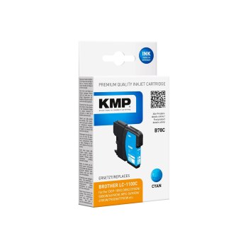 KMP B78C - 4.9 ml - Cyan - kompatibel - Tintenpatrone (Alternative zu: Brother LC1100C)