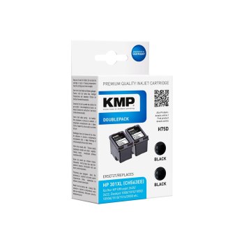 KMP DOUBLEPACK H75D - confezione da 2 - 8 ml - XL - nero - compatibile - cartuccia dinchiostro (alternativa a: HP 301XL, HP CH563EE)