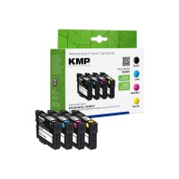 KMP MULTIPACK E196XV - 4er-Pack - Hohe Ergiebigkeit - Schwarz, Cyan, Magenta - kompatibel - Tintenpatrone (Alternative zu: Epson T502XL)