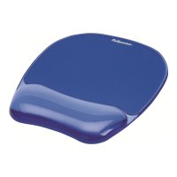 Fellowes Gel Crystals - Mauspad mit Handgelenkpolsterkissen - Blau