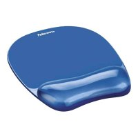 Fellowes Gel Crystals - Mauspad mit Handgelenkpolsterkissen - Blau