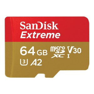 SanDisk Extreme microSDXC 64GB+SD Adapter 170MB/s 80MB/s...