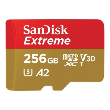 SanDisk Extreme microSDXC 256GB+SD Adapater 190MB/s 130MB/s A2 C10 V30 UHS-I U3