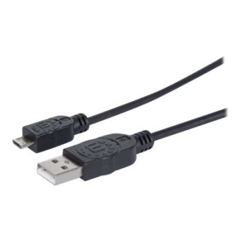 Manhattan 1.8m USB 2.0 A/Micro-B - 1,8 m - USB A - Micro-USB B - USB 2.0 - Maschio/Maschio - Nero