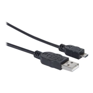 Manhattan 1.8m USB 2.0 A/Micro-B - 1,8 m - USB A - Micro-USB B - USB 2.0 - Maschio/Maschio - Nero