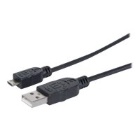 Manhattan USB-A to Micro-USB Cable, 1.8m, Male to Male, Black, 480 Mbps (USB 2.0)