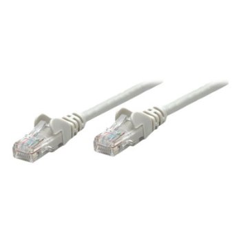 Intellinet Network Patch Cable, Cat5e, 0.5m, Grey, CCA, U/UTP, PVC, RJ45, Gold Plated Contacts, Snagless, Booted, Lifetime Warranty, Polybag - Patch-Kabel - RJ-45 (M)