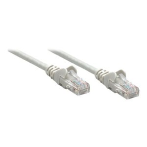Intellinet Network Patch Cable, Cat5e, 0.5m, Grey, CCA, U/UTP, PVC, RJ45, Gold Plated Contacts, Snagless, Booted, Lifetime Warranty, Polybag