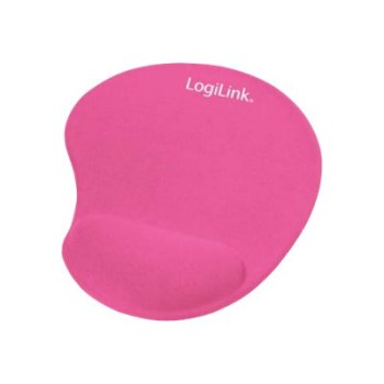 LogiLink GEL Mouse Pad with Wrist Rest Support - Mauspad mit Handgelenkpolsterkissen - pink