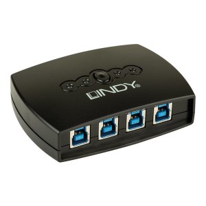 Lindy 4 Port USB 3.0 Switch - USB-Umschalter für die gemeinsame Nutzung von Peripheriegeräten