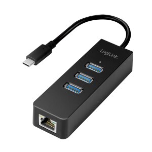 LogiLink Hub - 3 x USB 3.0 + 1 x Ethernet 1000 Mbit/s