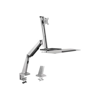 LogiLink Sit-Stand Workstation - Befestigungskit für Monitor / Tastatur (einstellbarer Arm)