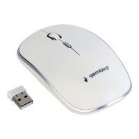 Gembird MUSW-4B-01-W - Maus - optisch - 4 Tasten - kabellos - 2.4 GHz - kabelloser Empfänger (USB)