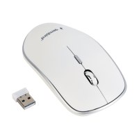 Gembird MUSW-4B-01-W - Maus - optisch - 4 Tasten - kabellos - 2.4 GHz - kabelloser Empfänger (USB)