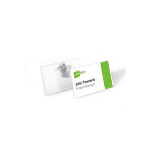 Durable PVC Combi Clip Name Badge - Landscape - PVC -...